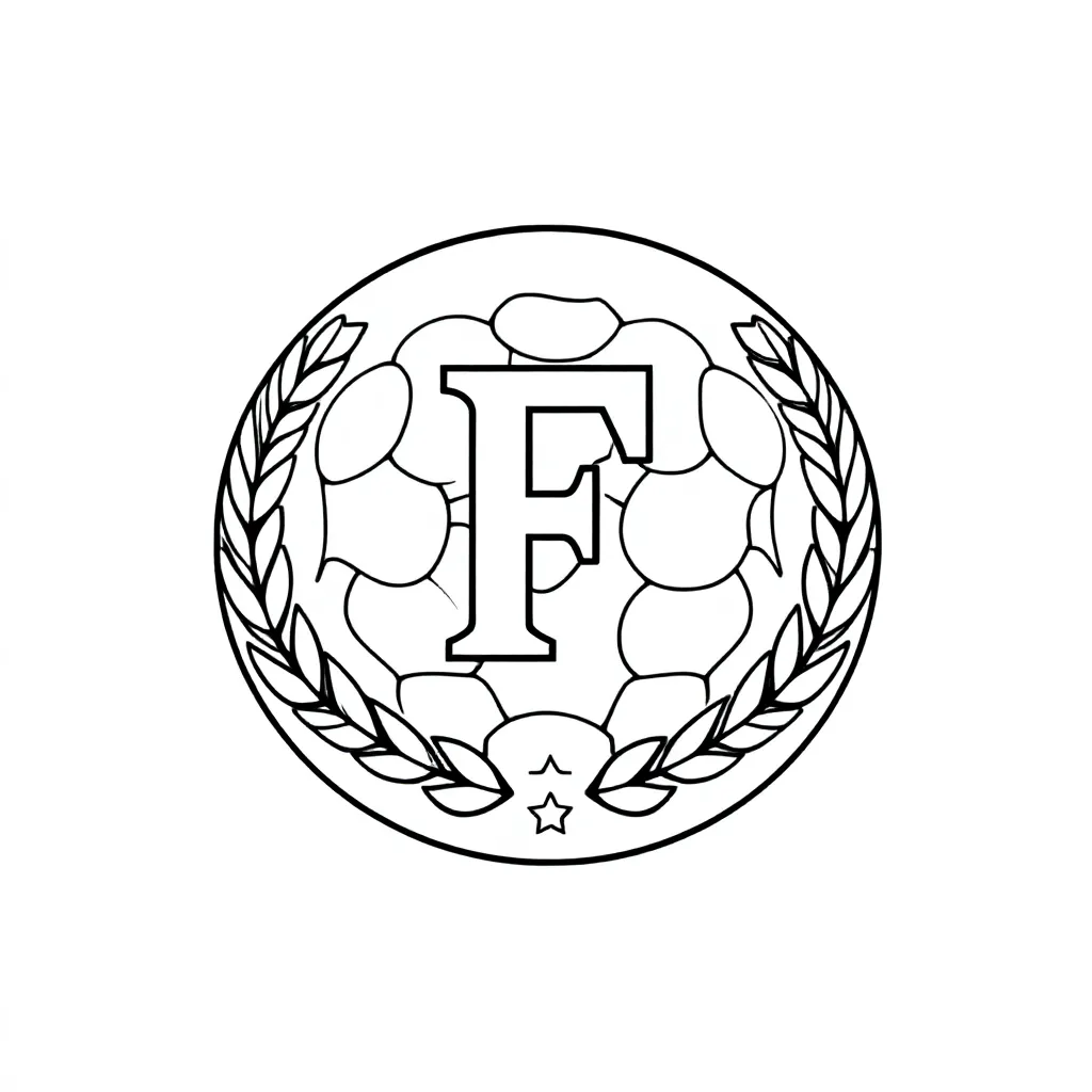 Logo Feyenoord Voetbalclub coloring page for children