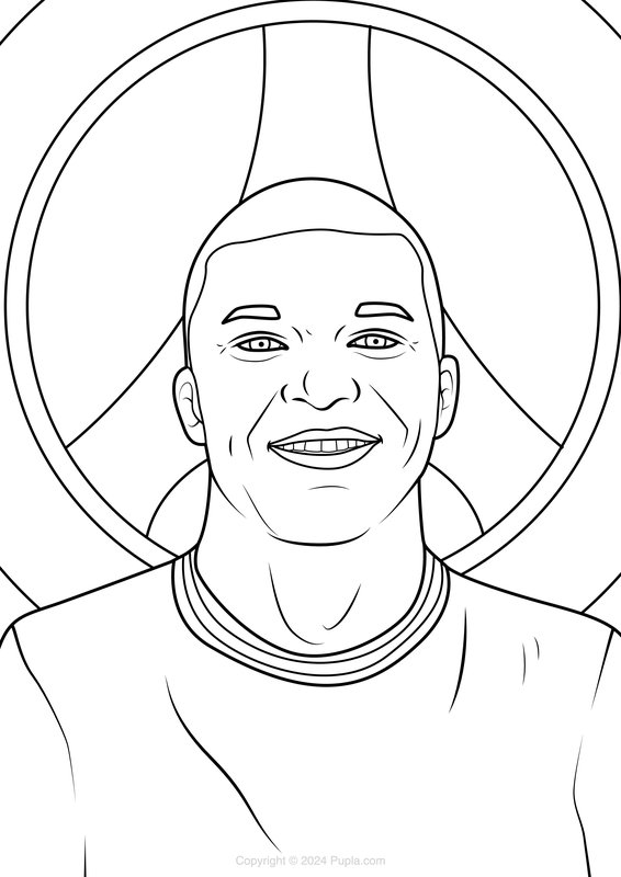 Logotipo Mbappe París Saint Germain coloring page for children