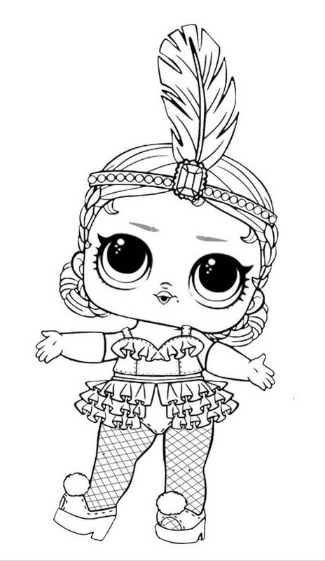 Lol Surprise Doll Dancer coloring page for children