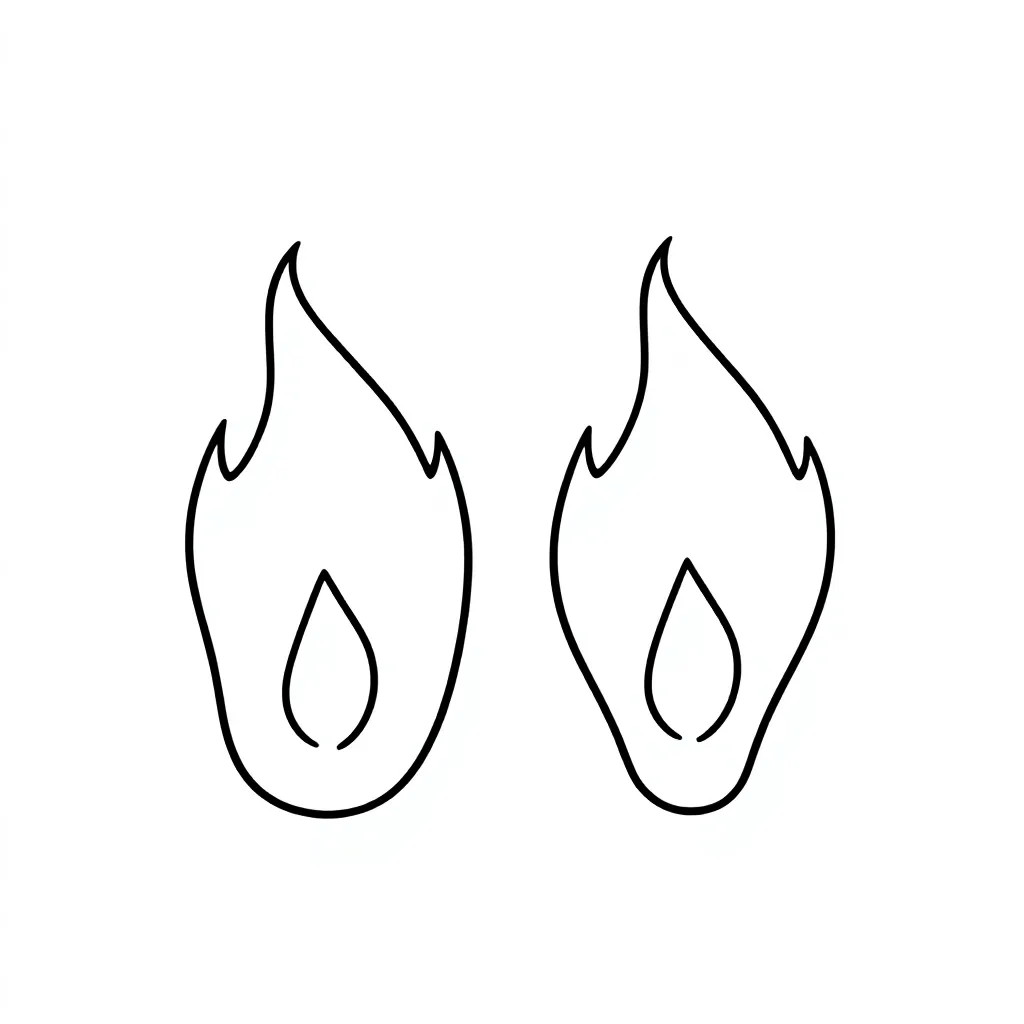 losse vlammen nast elkaar coloring page for children