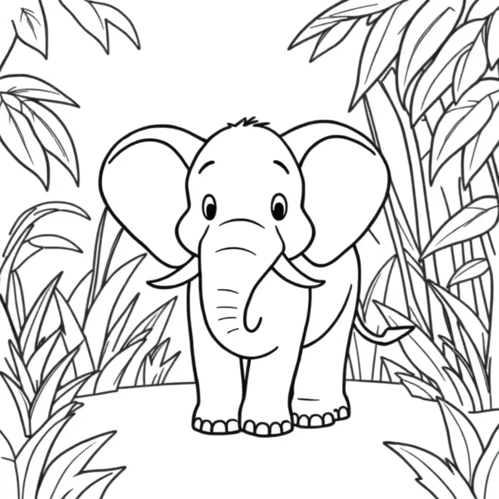 Maak een kleurplaat met de volgende jungledieren: aap, slang, leeuw, tijger, bij, kangoeroe, olifant