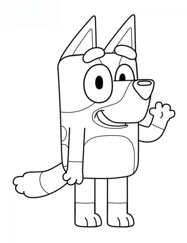 Main Bluey Agitee coloring page for children