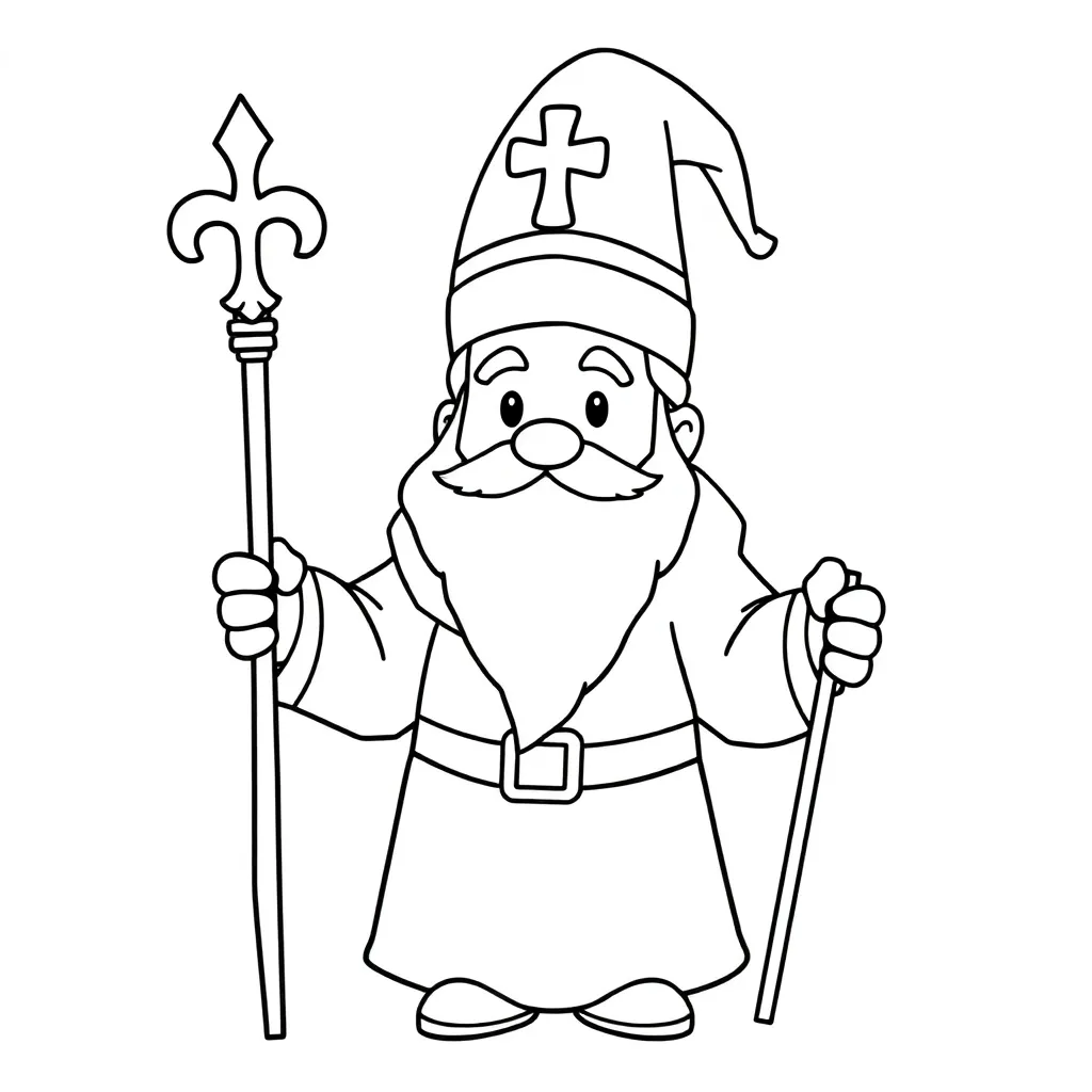 Makkelijke Sint Kleuren coloring page for children