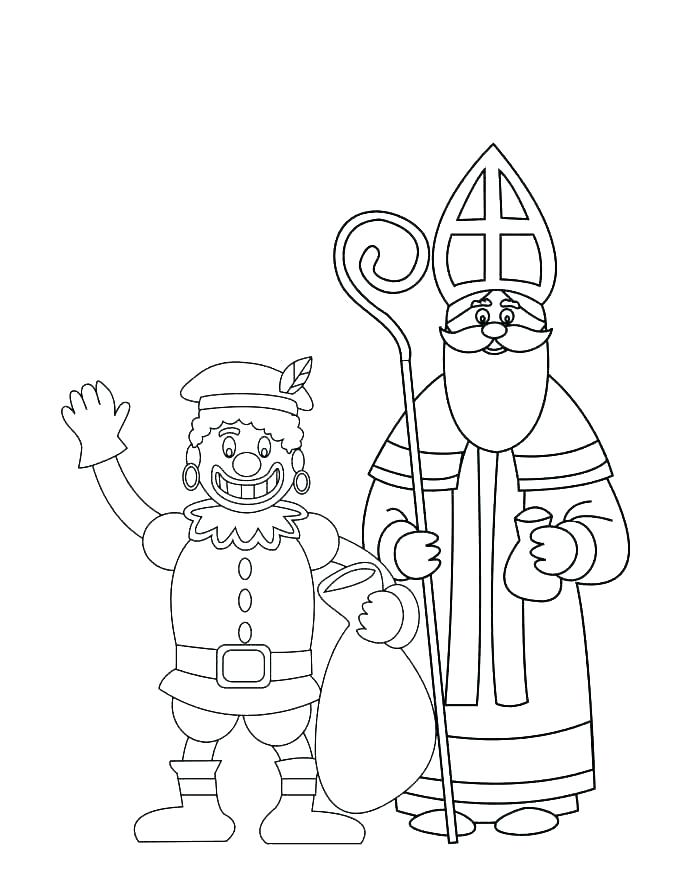 Makkelijke Sinterklaas Kleurplaat coloring page for children