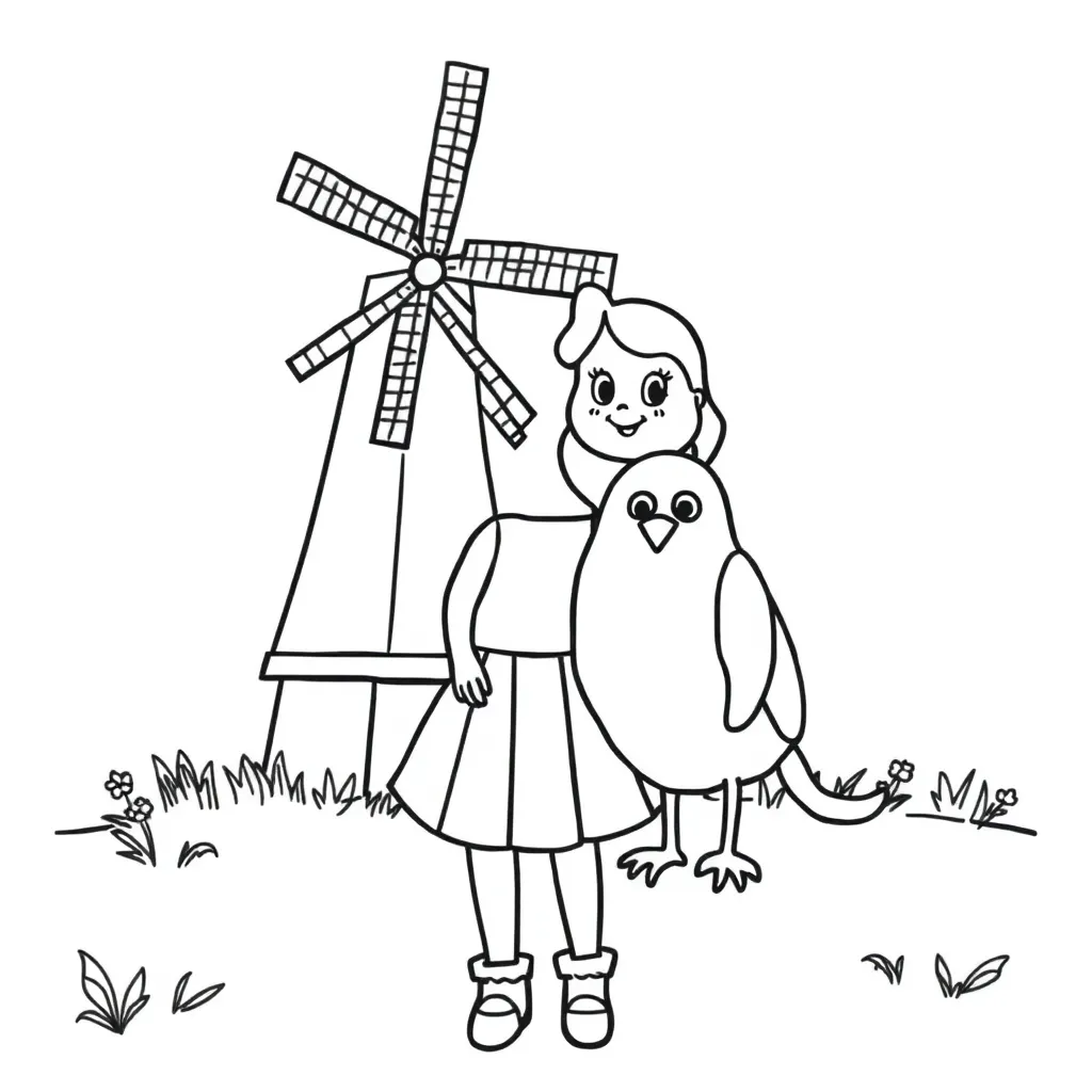 Mama En Veulen coloring page for children