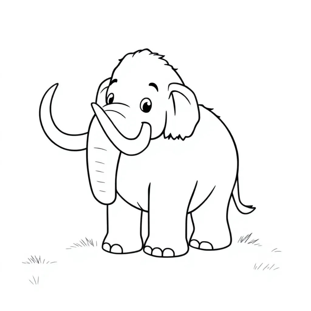 Mammoet coloring page for children