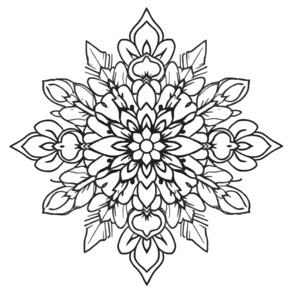 Mandala Bloemen Geometrisch Ontspanning Creatief coloring page for children