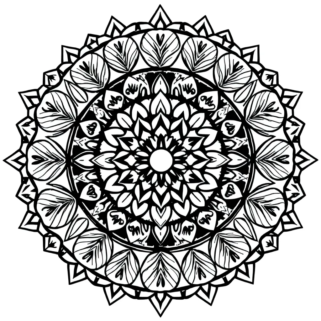 Mandala Geometrisch Spiritueel Meditatief Decoratief coloring page for children