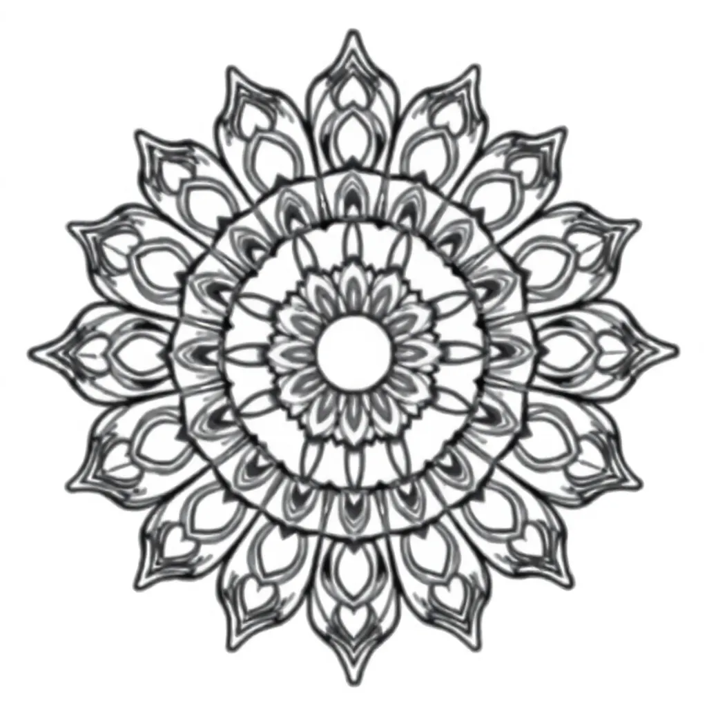 Mandala Kunst Decoratief Symmetrisch Ontspanning coloring page for children