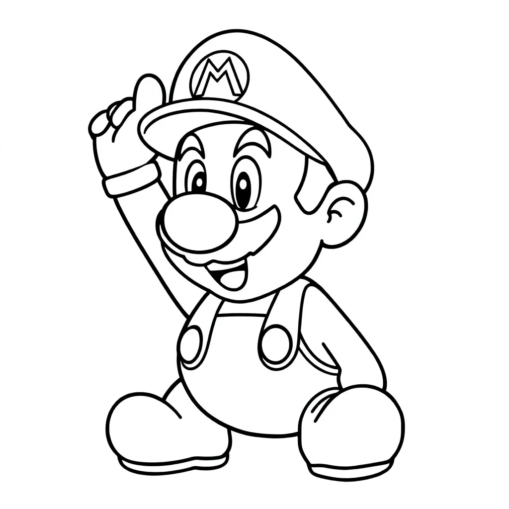 Mario Avontuur Personage Nintendo Creatief coloring page for children