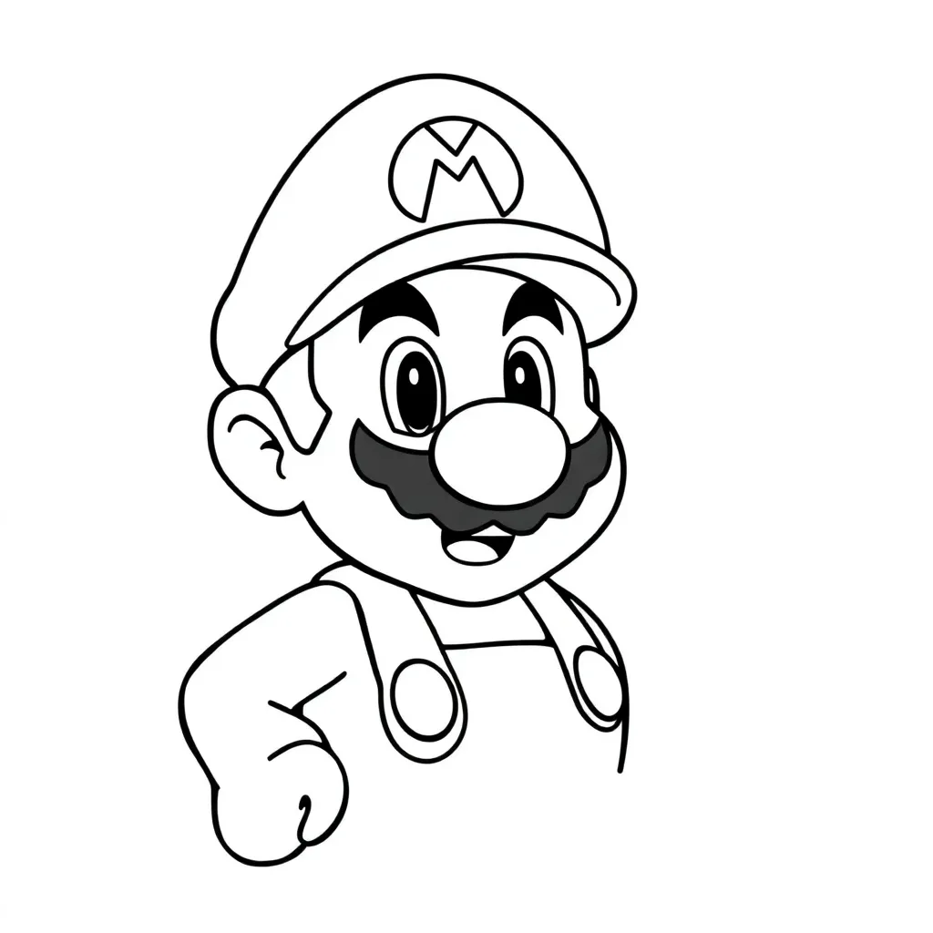 Mario Avontuur Personage Nintendo Creatief coloring page for children