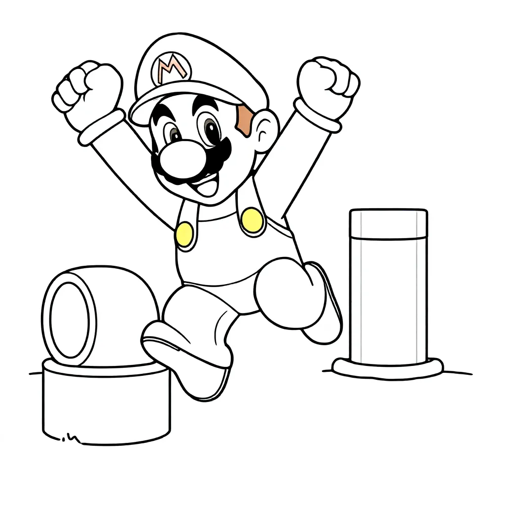 Mario coloring page for children