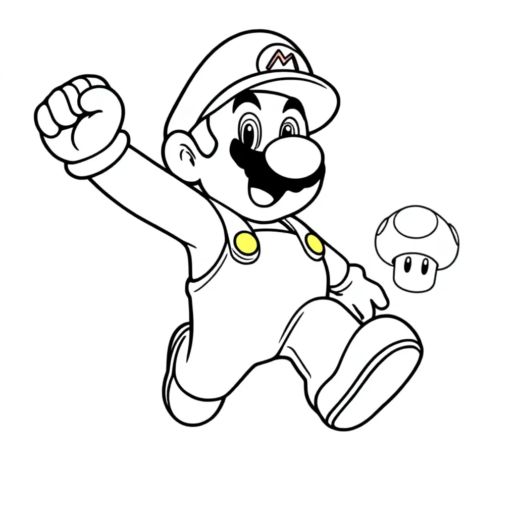 Mario coloring page for children
