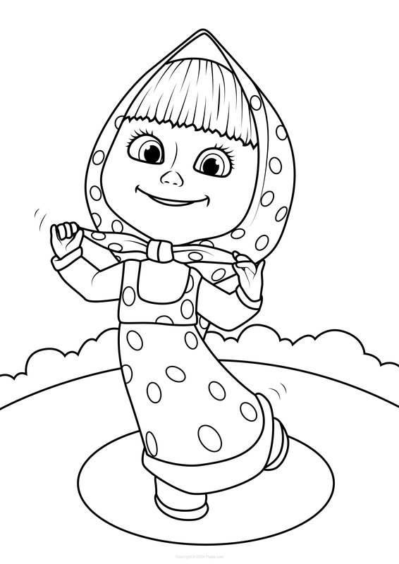 Feuille de coloriage Masha est magnifique