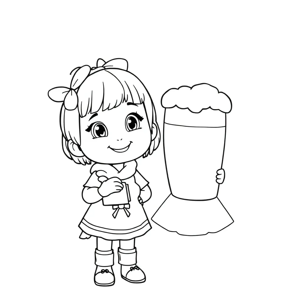 Masha Beer Cartoon Kinderfeest Creatief coloring page for children
