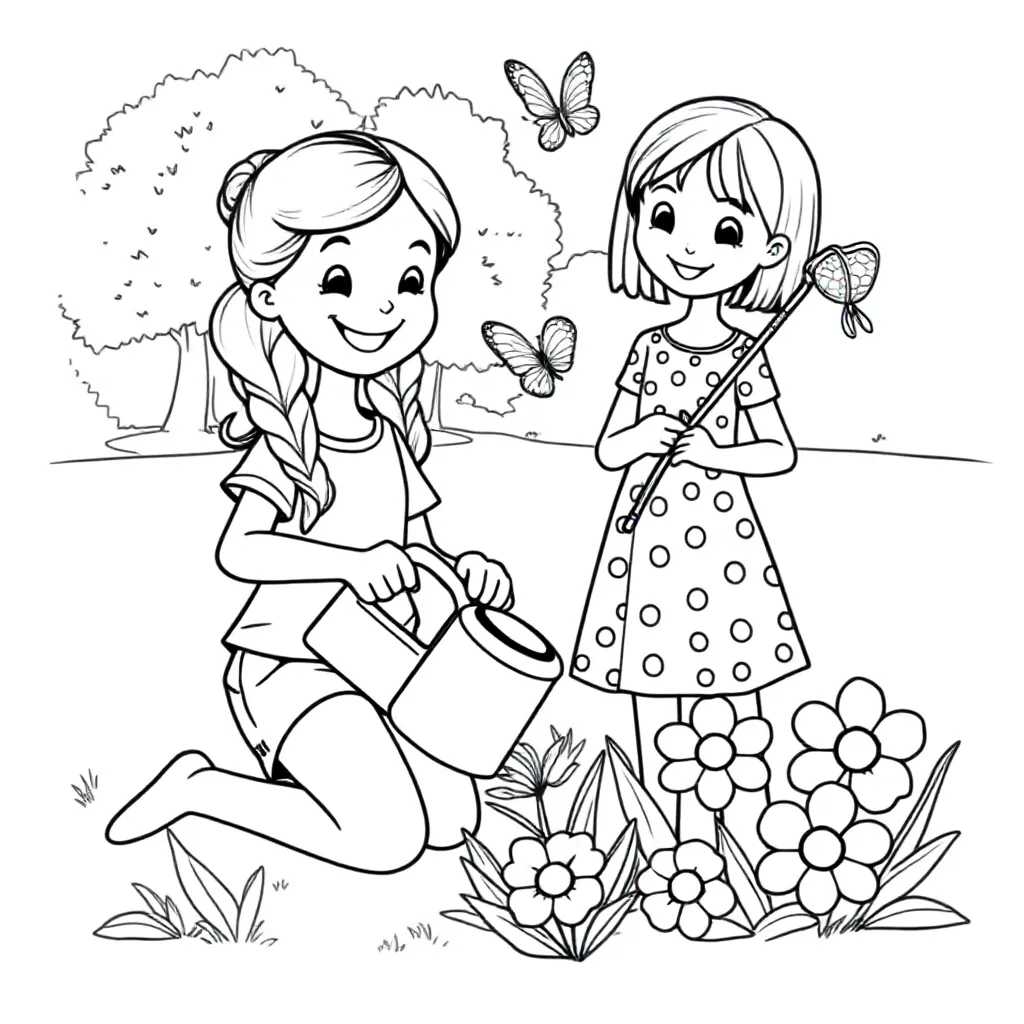 Meiden Kleurplaat coloring page for children