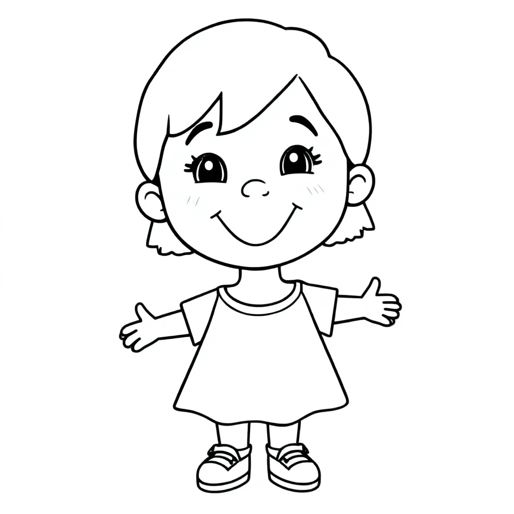 Meisje Met Down Syndroom coloring page for children