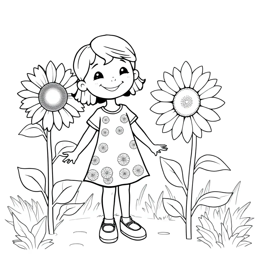 Meisje Met Down Syndroom coloring page for children