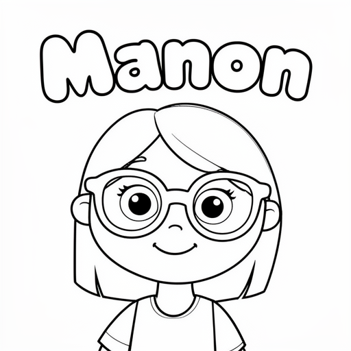 meisje van 9 jaar met bril kleurplaat voor kinderen