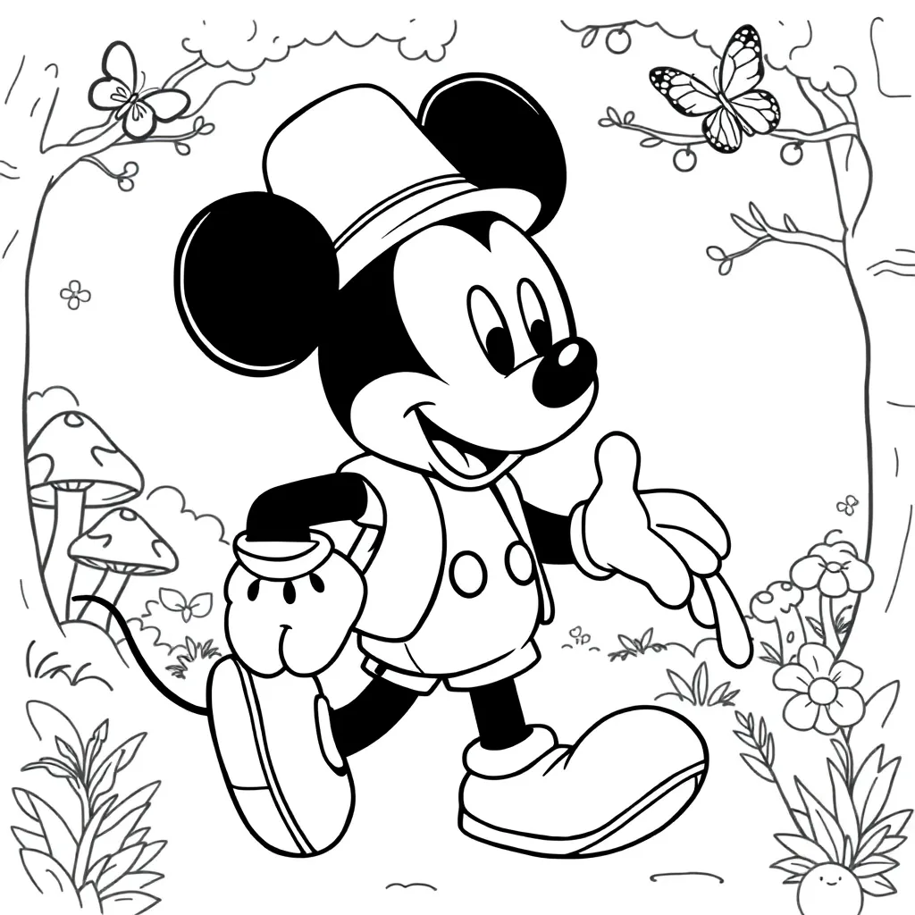 Mickey Mouse Disney Cartoon Kinderen Creatief coloring page for children