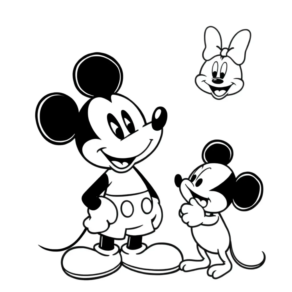 Mickey Mouse Disney Cartoon Kinderen Tekenen coloring page for children