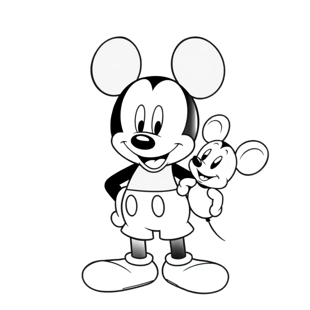 Mickey Mouse Disney Cartoon Kinderen Tekenen coloring page for children