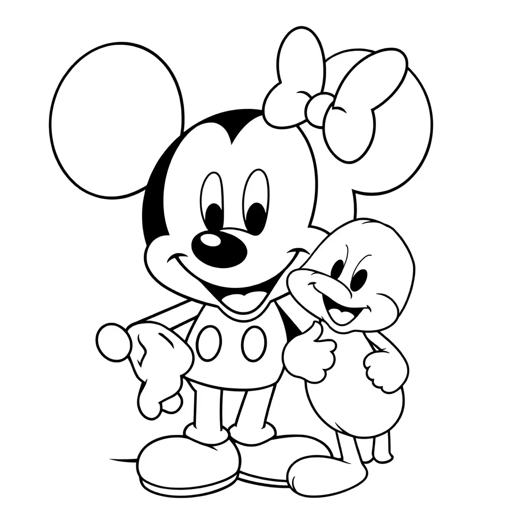 Mickey Mouse Disney Cartoon Kinderen Tekenen coloring page for children