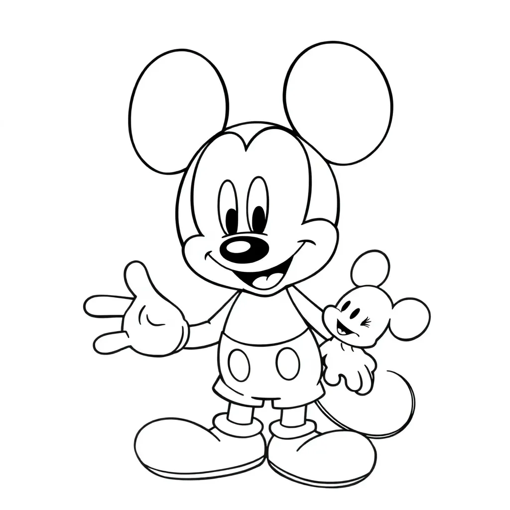 Mickey Mouse Disney Cartoon Kinderen Tekenen coloring page for children