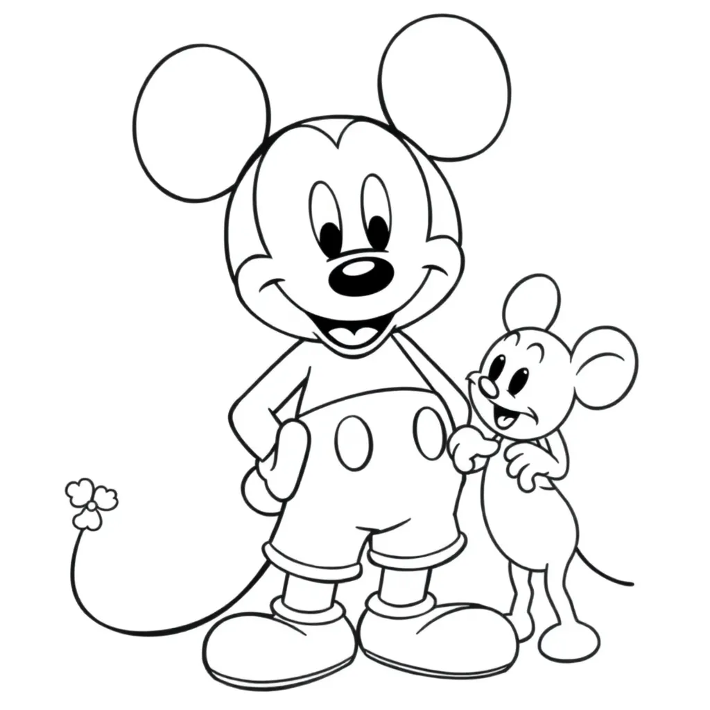 Mickey Mouse Disney Cartoon Kinderen Tekenen coloring page for children