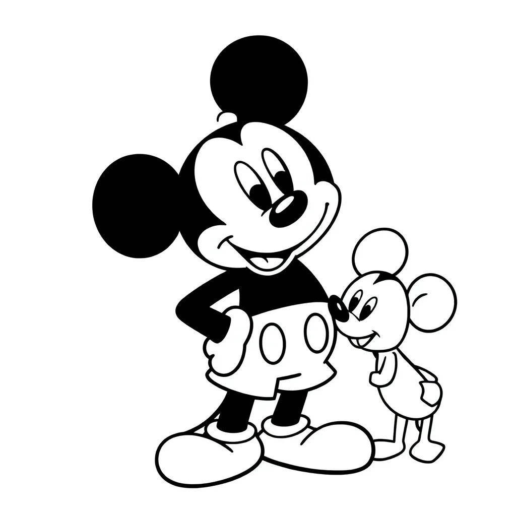 Mickey Mouse Disney Cartoon Kindertekening Creatief coloring page for children