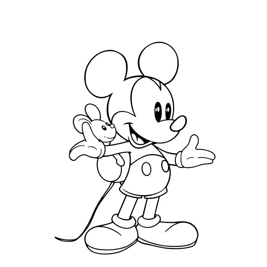 Mickey Mouse Disney Cartoon Kindertekening Vrolijk coloring page for children