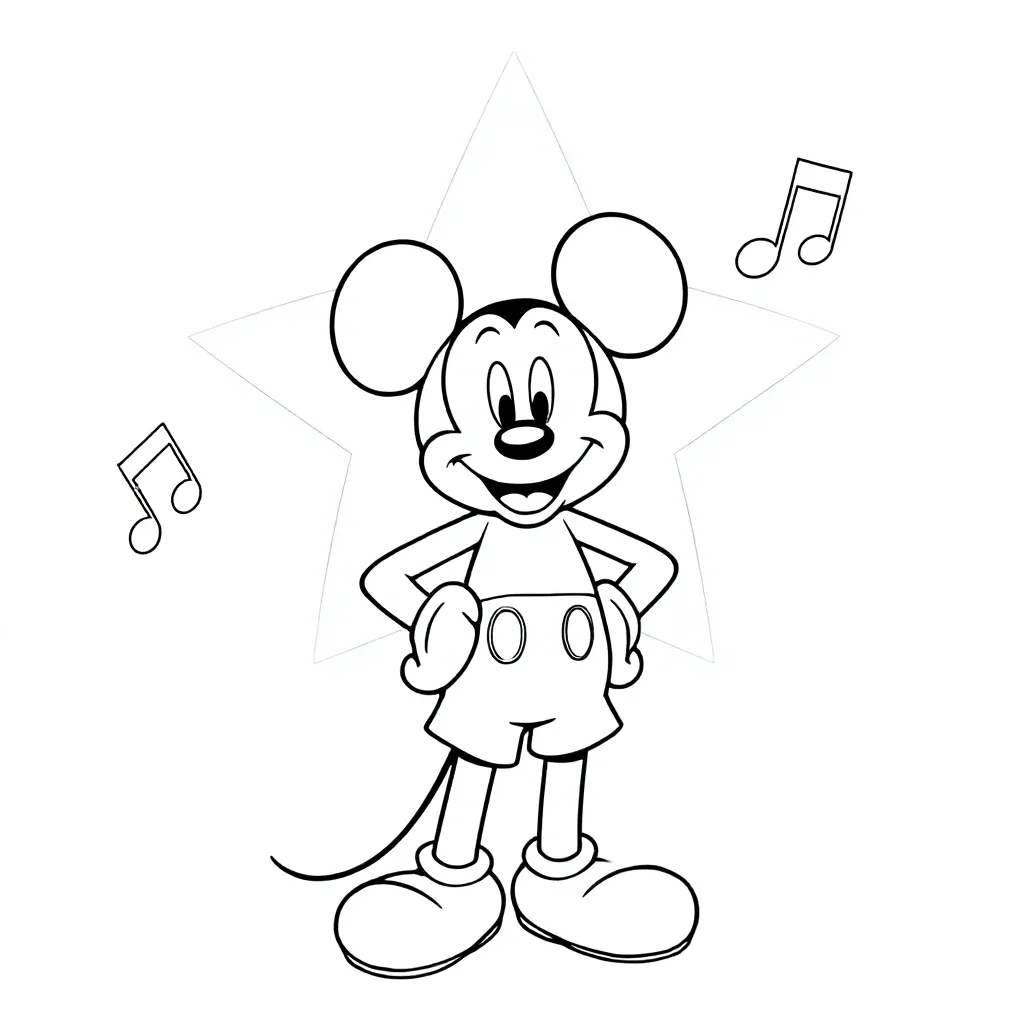 Mickey mouse coloring page for children