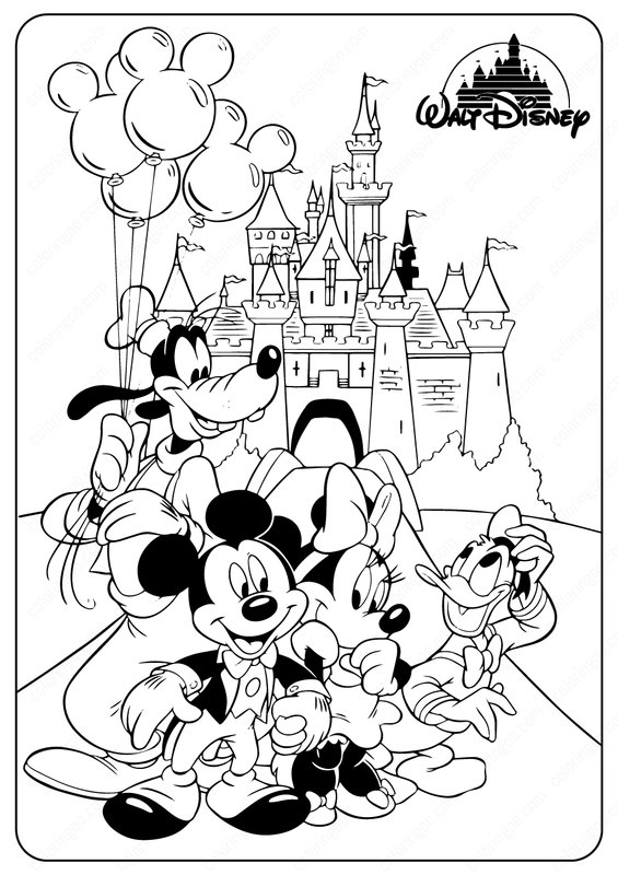 Mickey Mouse Vrienden Kasteel coloring page for children