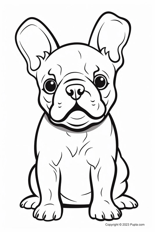 Mignon Bouledogue Francais coloring page for children