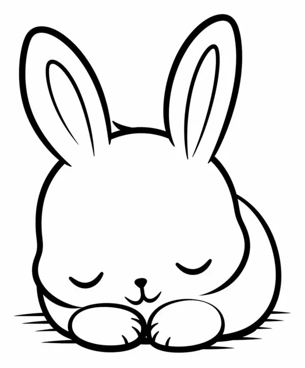 Mignon Lapin Endormi coloring page for children