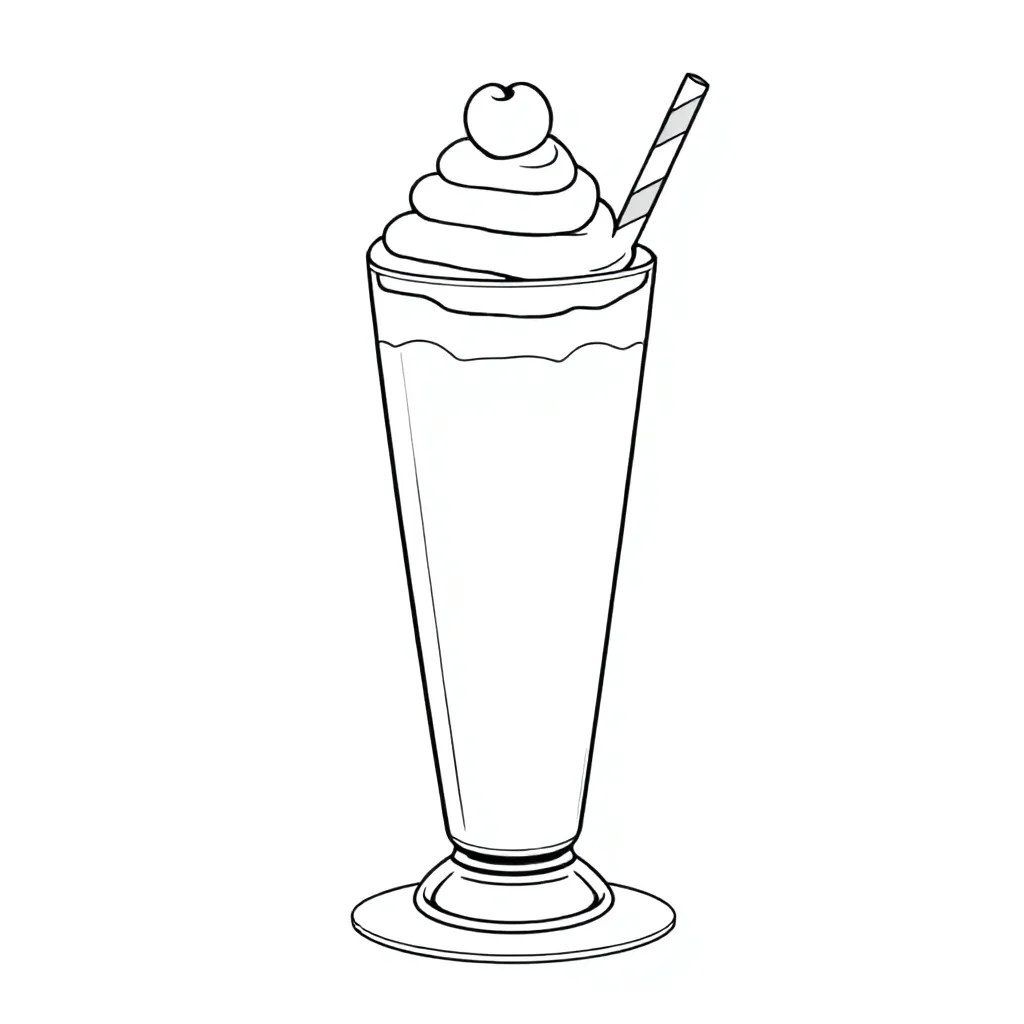 Milkshake kleurplaten voorbeeld