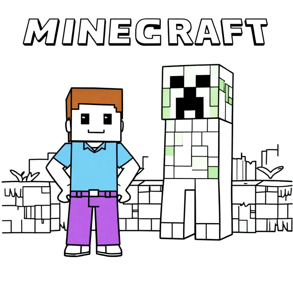 Malvorlage Minecraft Kostenlos Malvorlagen für Kinder