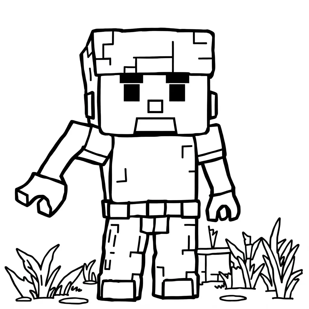 Plantilla de colorear Minecraft Gratis para niños