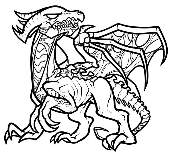 Minecraft Schwarzer Drache coloring page for children