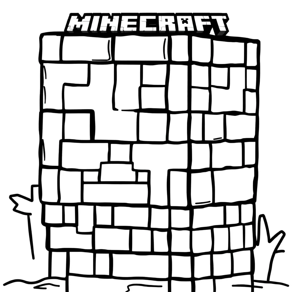 Plantilla de Coloreado Gratis de Minecraft Steve con Bloques - ¡Aventura Creativa!