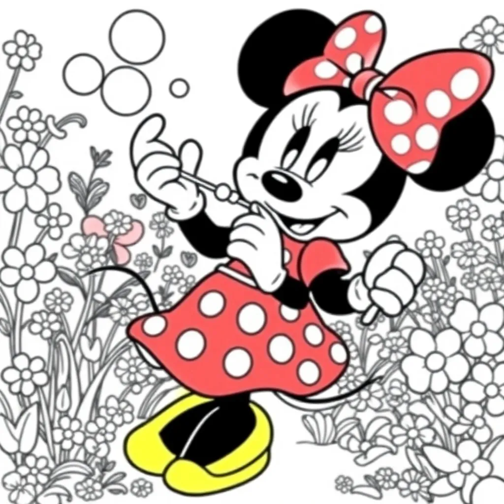 Minni Mouse Bellenblaas coloring page for children