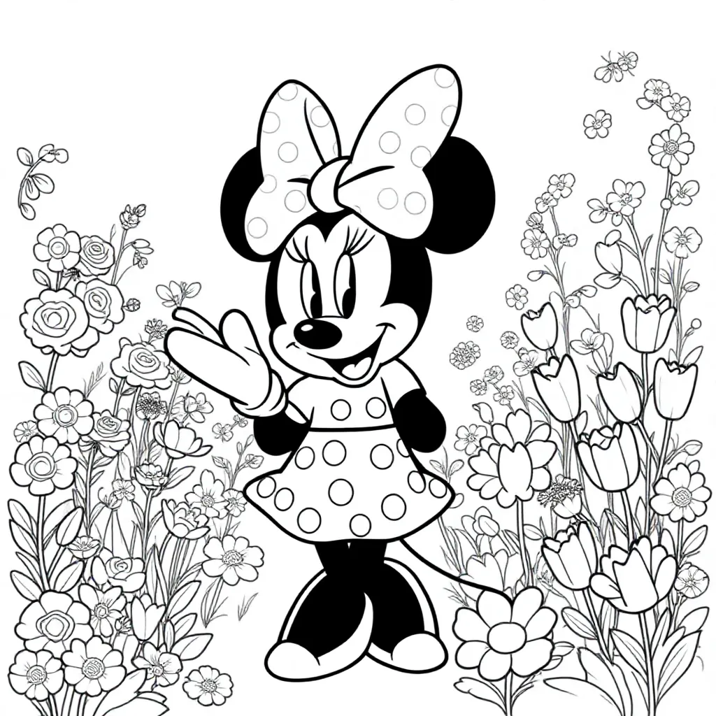 Minni Mouse coloring page for children