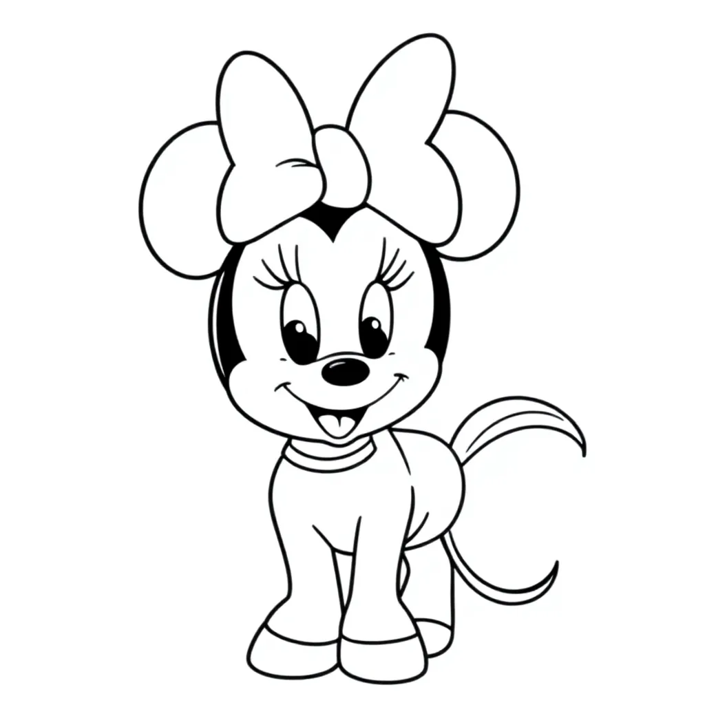 Minnie Mous Unicorn Paard coloring page for children