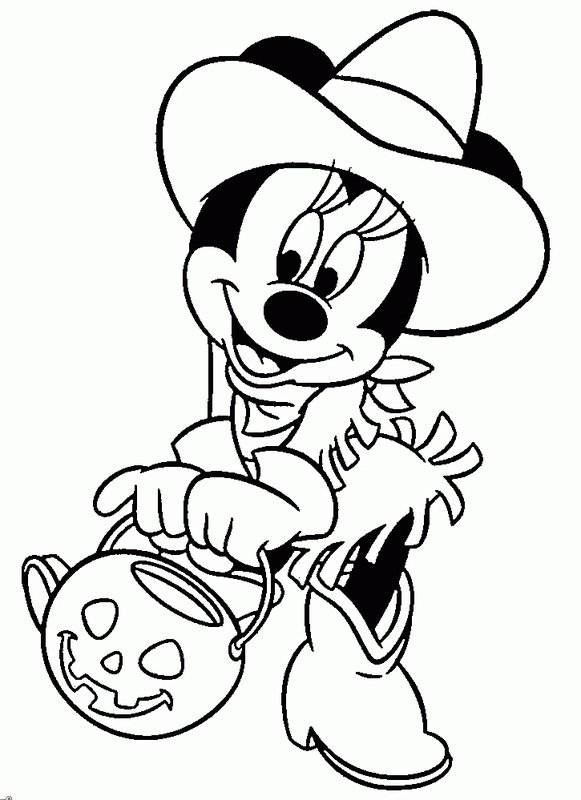 Minnie Mouse Fete Halloween coloring page for children