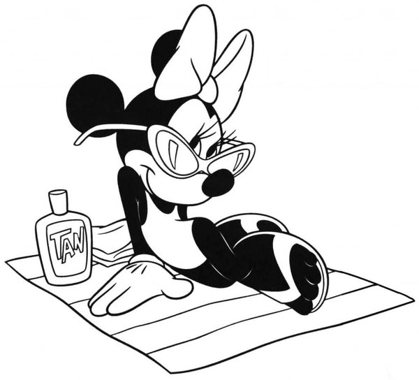 Minnie Mouse In Der Sonne coloring page for children