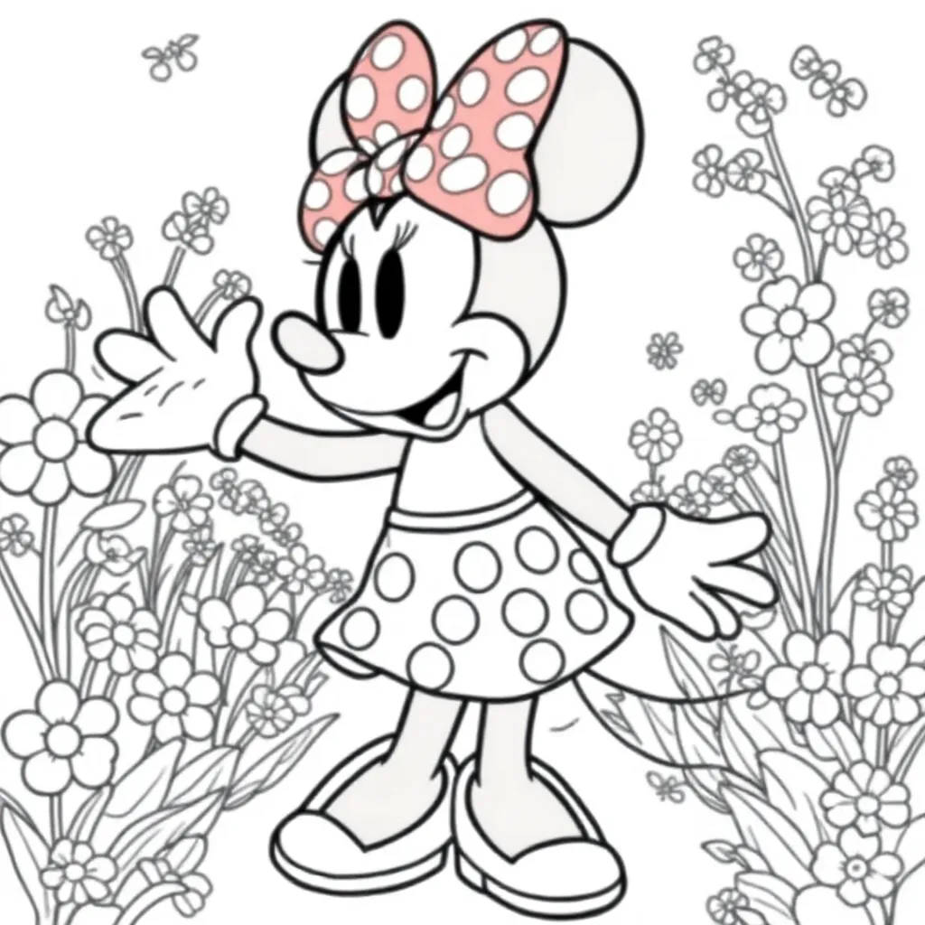 Minnie Mouse coloring page for children