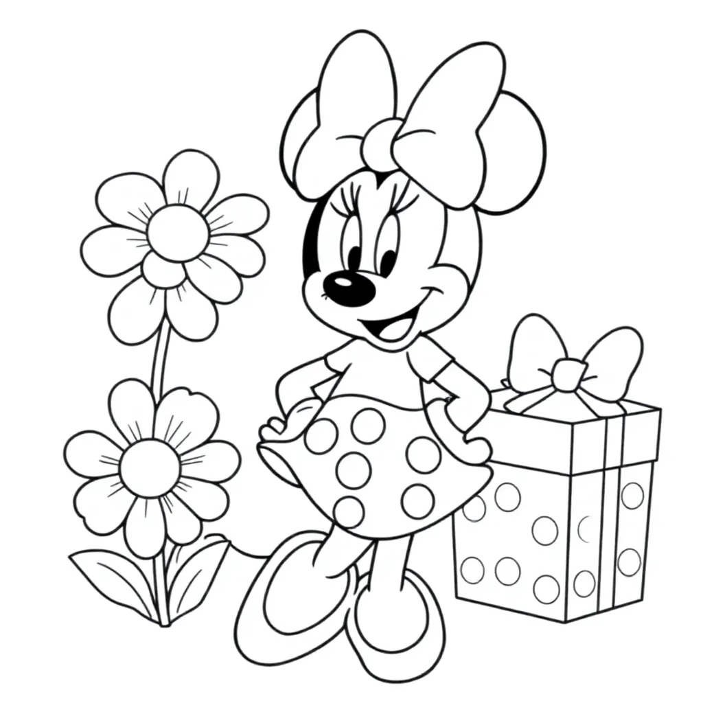 Minnie Mouse coloring page for children