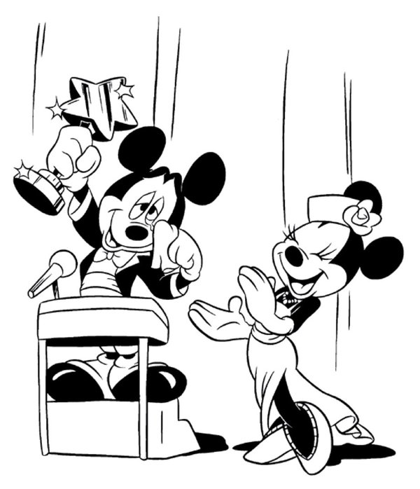 Minnie Mouse Und Mickey Gewinnerpreis coloring page for children