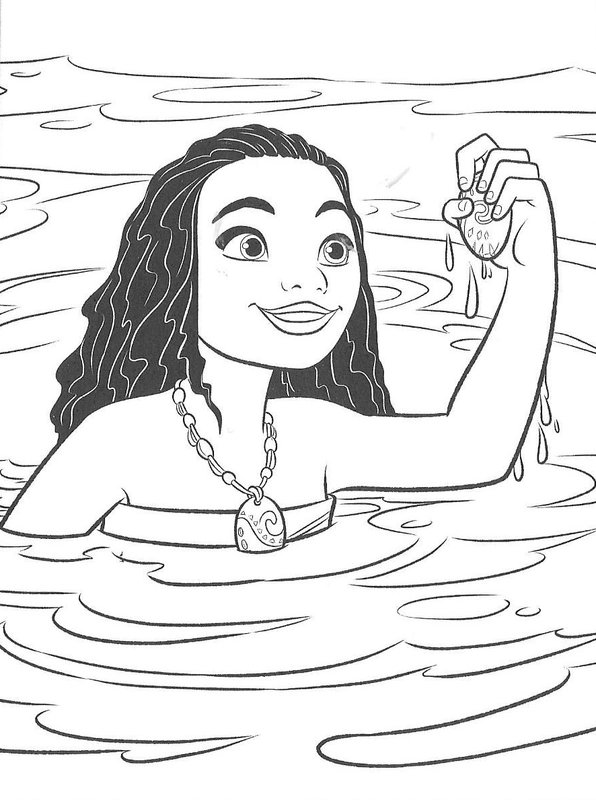 Moana En El Oceano coloring page for children