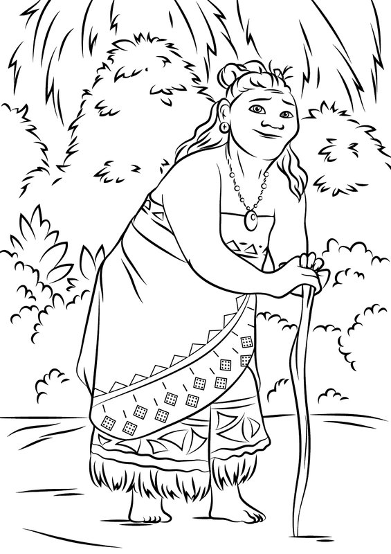 Moana Oma Tala coloring page for children